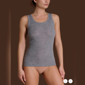 Canotta spalla larga Ragno in pura lana  Wonderwool a costine