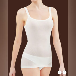 Canotta spallina stretta Ragno in pura lana Wonderwool a costine