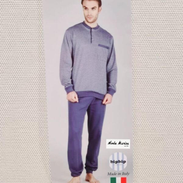 Bip Bip uomo pigiama lungo made in italy caldo cotone art. 7016