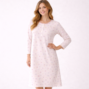 Camicia da notte a manica lunga Linclalor art. 75386 in puro cotone