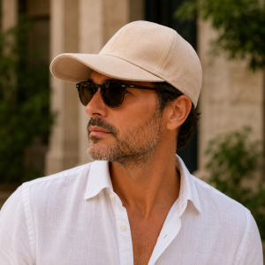 Cappello con visiera uomo Portaluri in puro cotone Made in Italy