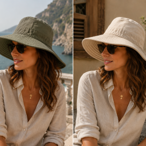 Cappello donna BAO Hats Made in Italy a falda larga in puro lino